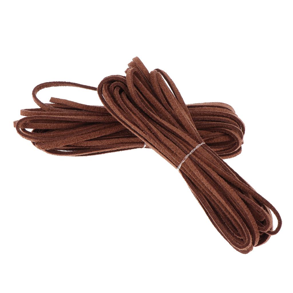 

Suede Leather String for Jewelry Making Flat Artificial Leather Cord 5m Thread DIY Bracelet Necklace Accessory Supplies темно-коричневого