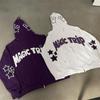 Y2k Jacket Zipper Star Letter Pattern Gothic Sweatshirt Sports Coat Pullover Gothic Long Sleeve Plus Size Hoodie