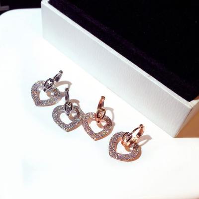 Neue Koreanische Modische Ohrringe Zarte Diamant Herzförmige Temperament Ohrringe Ohrringe Ohrringe Frau