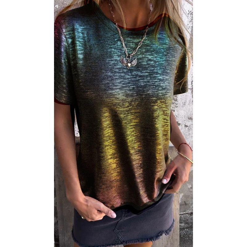 round Neck Short Sleeve Loose T-shirt Pure Color round Neck Short Sleeve Loose T-shirt