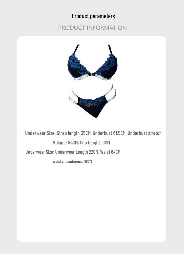 Zeriluna Rhinestone Lace Push-Up Lingerie Set: Enhancing Bust and Silhouette.
