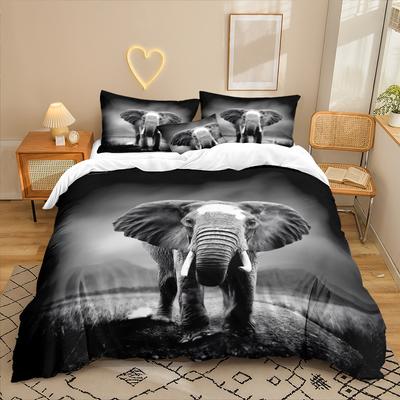 Elephant Series 3D Digital Printing Three-Piece Bedding Kit Bed Sheet Quilt Cover