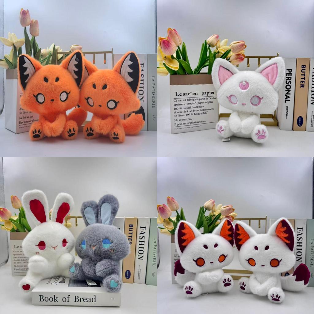 Set di Figure Peluche Coppia Pipistrello Volpe Gatto Scuro Con Tessuto in Poliestere e Imbottitura in Cotone PP Per Decorazione Camera da Letto Regalo per Lei