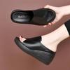 Wedge heel slippers wear 22 summer new soft leather thick-soled fish mouth sandals casual muffin shoes