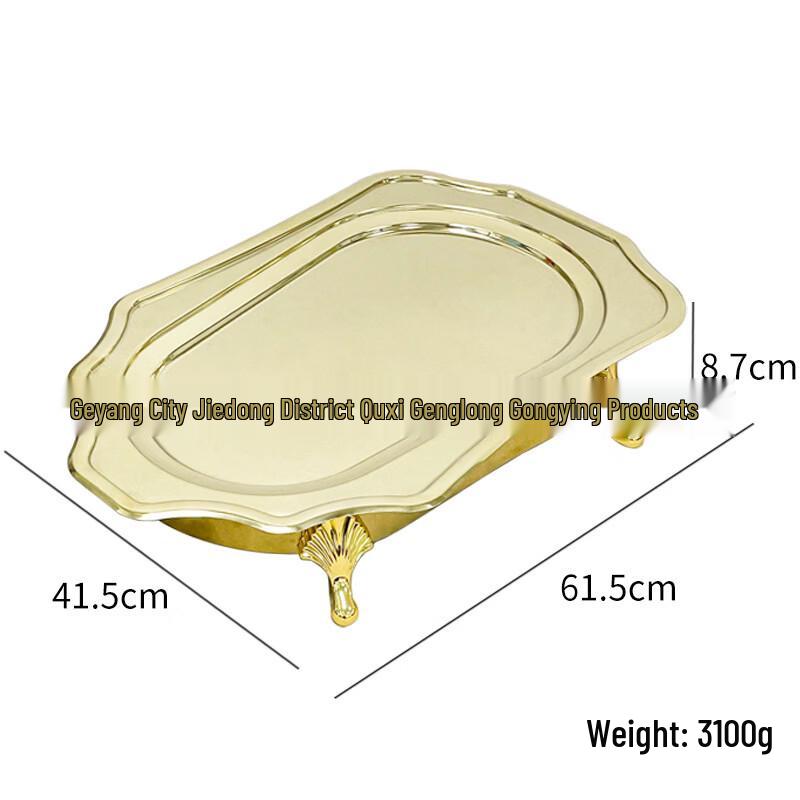 Commercial Stainless Steel Serving Platter with Stand