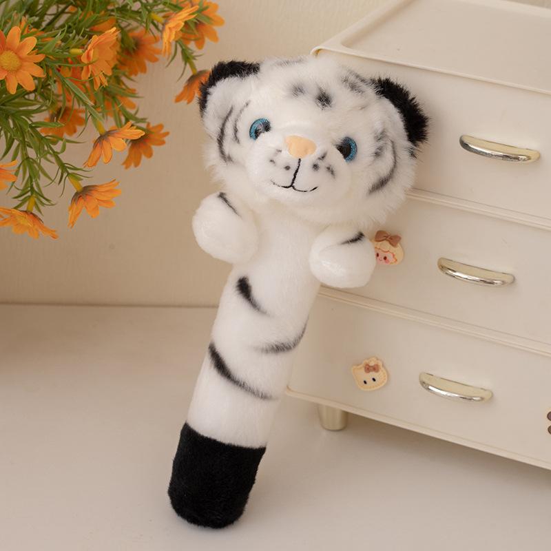 Cute Animal Tiger Panda Head Massage Stick Plush Toy Doll Children Soothing Doll Birthday Gift