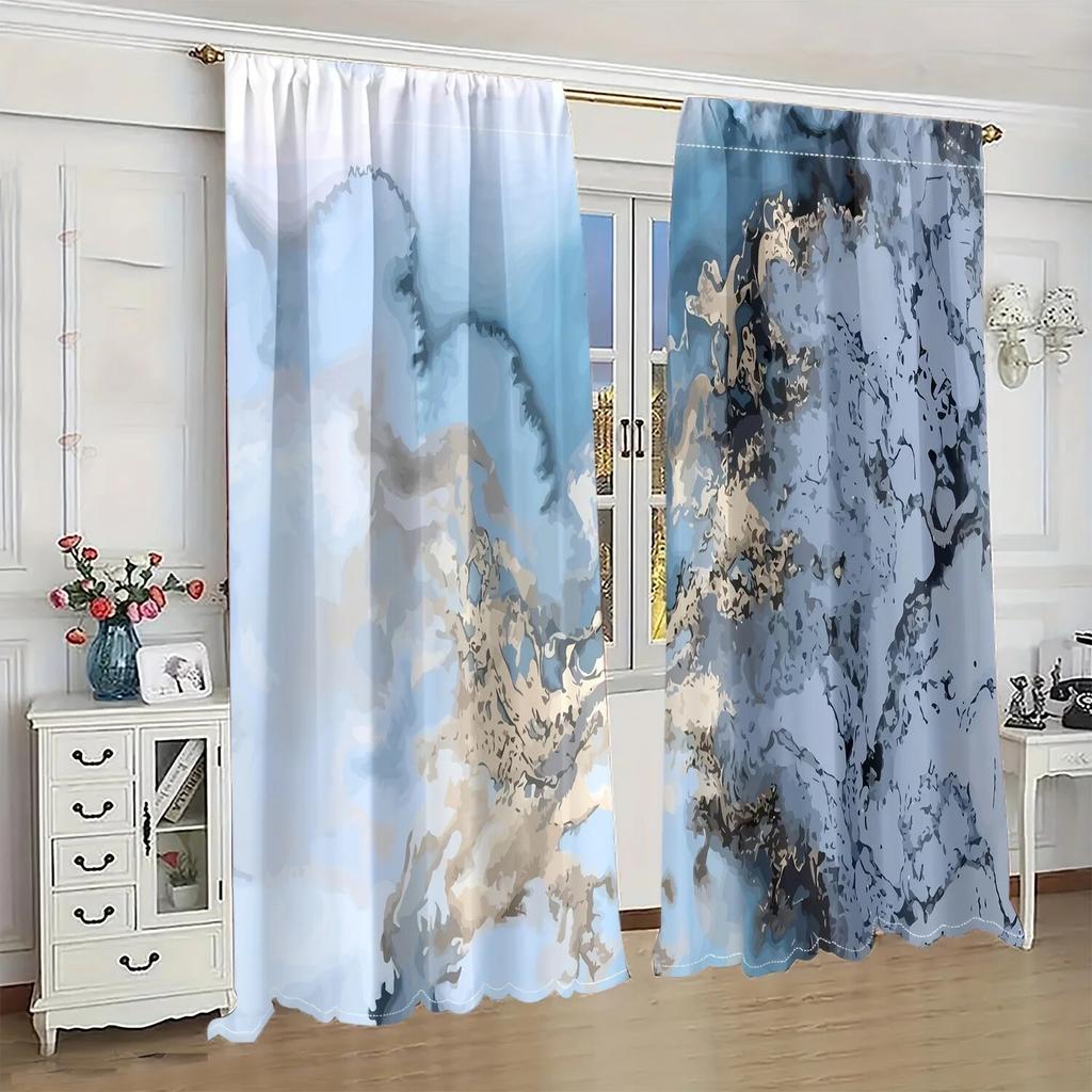 Perdele cu textura de marmură cu 2 panouri Perdele de lux pentru dormitor sufragerie bucătărie jaluzele pentru fereastră Cortinas Para Salón Buzunar pentru tijă