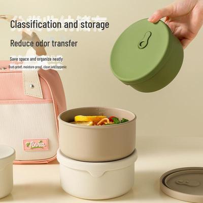 Runde Silikon-Lunchbox mit großem Fassungsvermögen - Mikrowellengeeignet und lebensmittelecht
