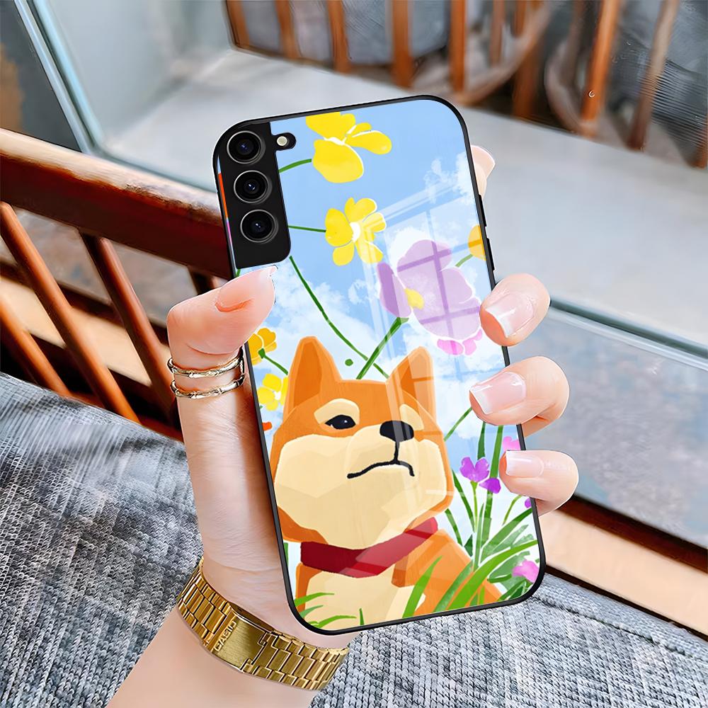 S-Shiba I-Inu Phone Case For Samsung S26 S25 Plus S20 S20 Plus S22 Ultra S23 FE S21 Plus S21 Ultra Glass Cover