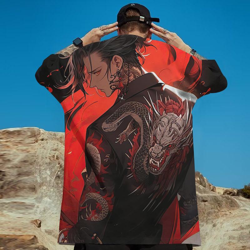 Pánské tričko Beauty Print Tričko s krátkým rukávem Pro muže Street Hip Hop Unisex Oblečení Volné Tričko nadměrné velikosti Top Nové Trička