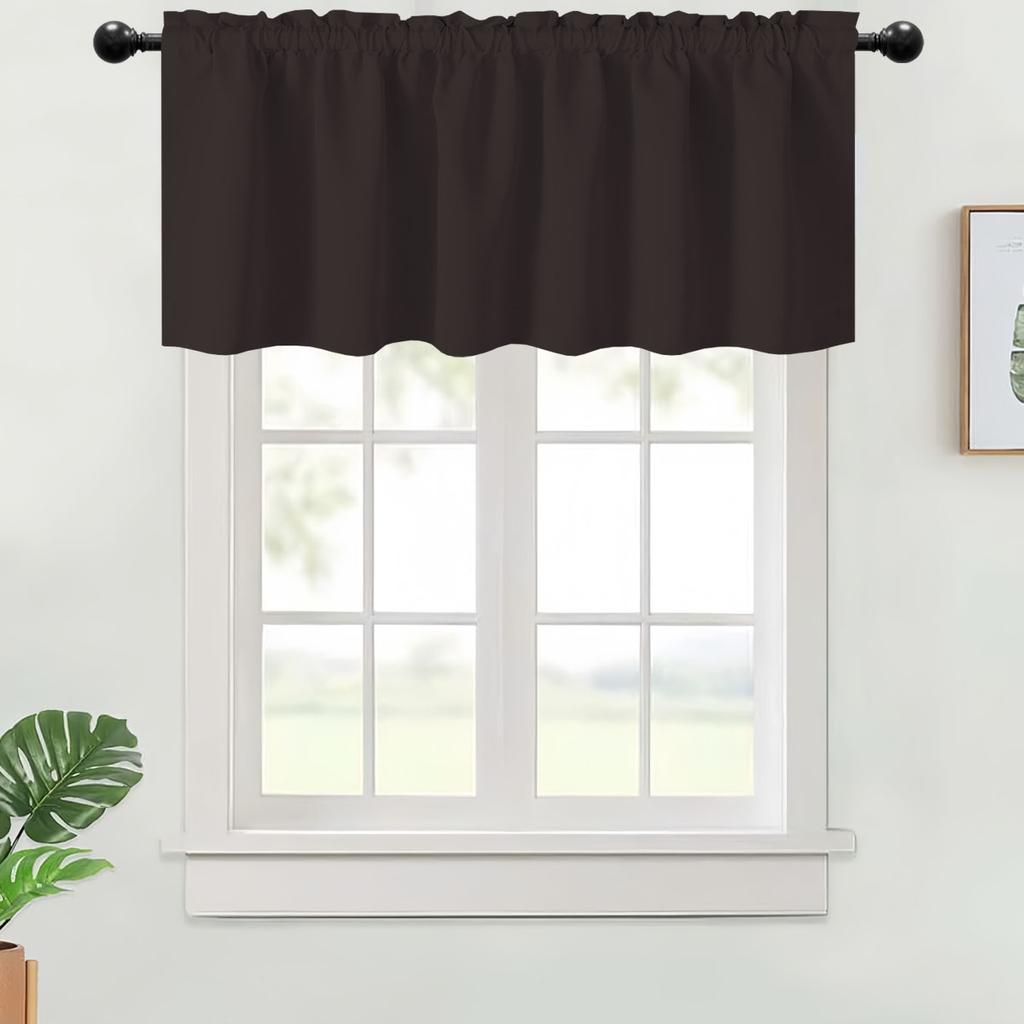 1PC, Valance Curtains Blackout Thermal Insulated Rod Pocket Window Treatment For Kitchen Living Room Bedroom Home Decoration