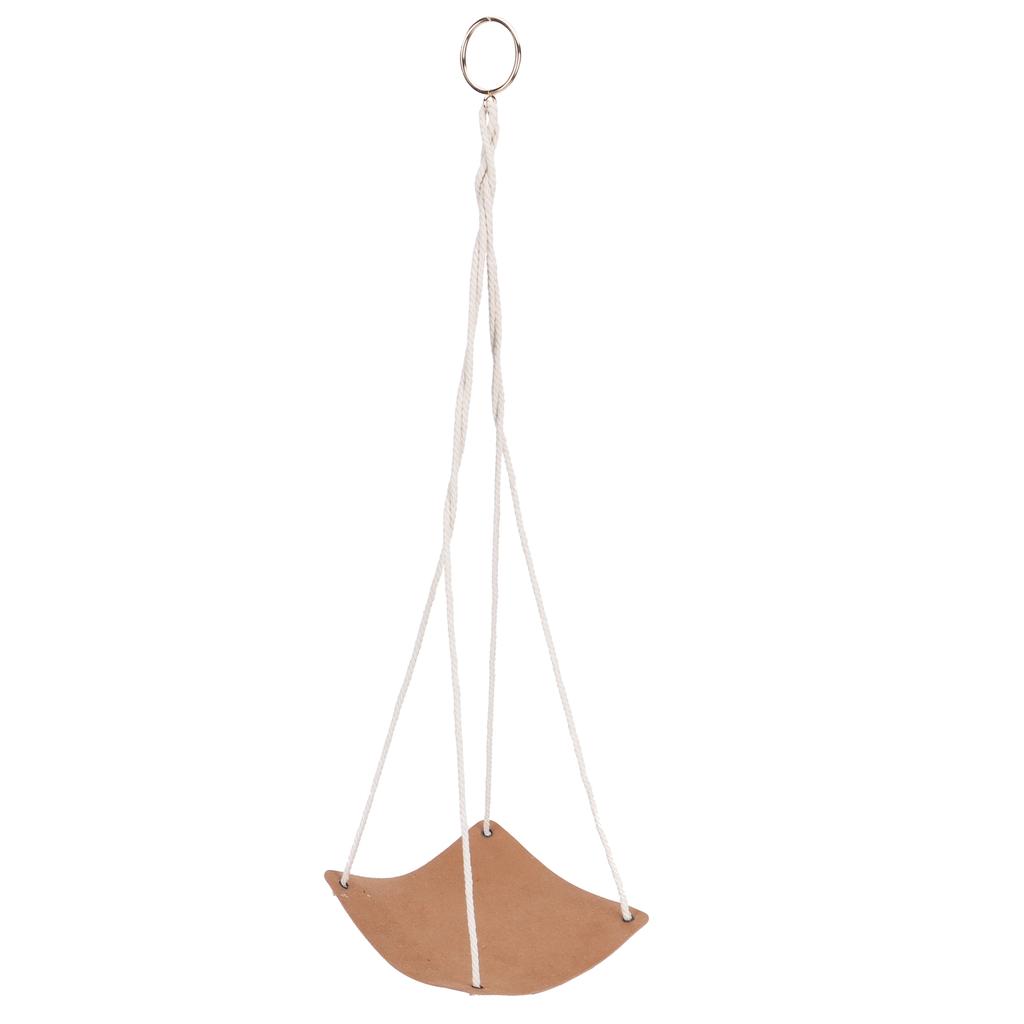 Pflanzenhänger PU-Leder Quadratische Basis Baumwollseil Blumentopf Sukkulenten Hängehalter Gartendeko Braun 20cm
