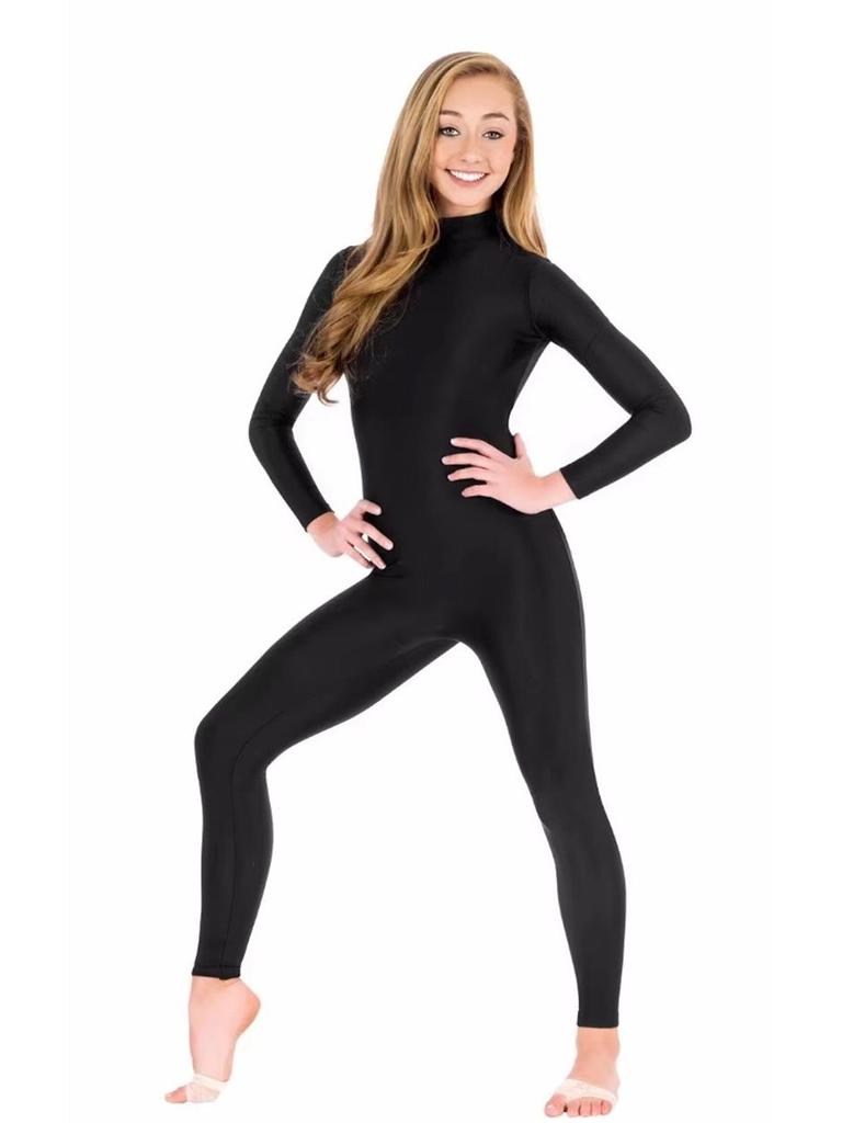 Nylon Long Sleeve Bodysuit for Gymnastics, Yoga, and Dance