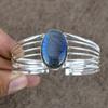 Labradorite Gemstone Handmade 925 Sterling Silver Cuff Bangle Adjustable KKG-189