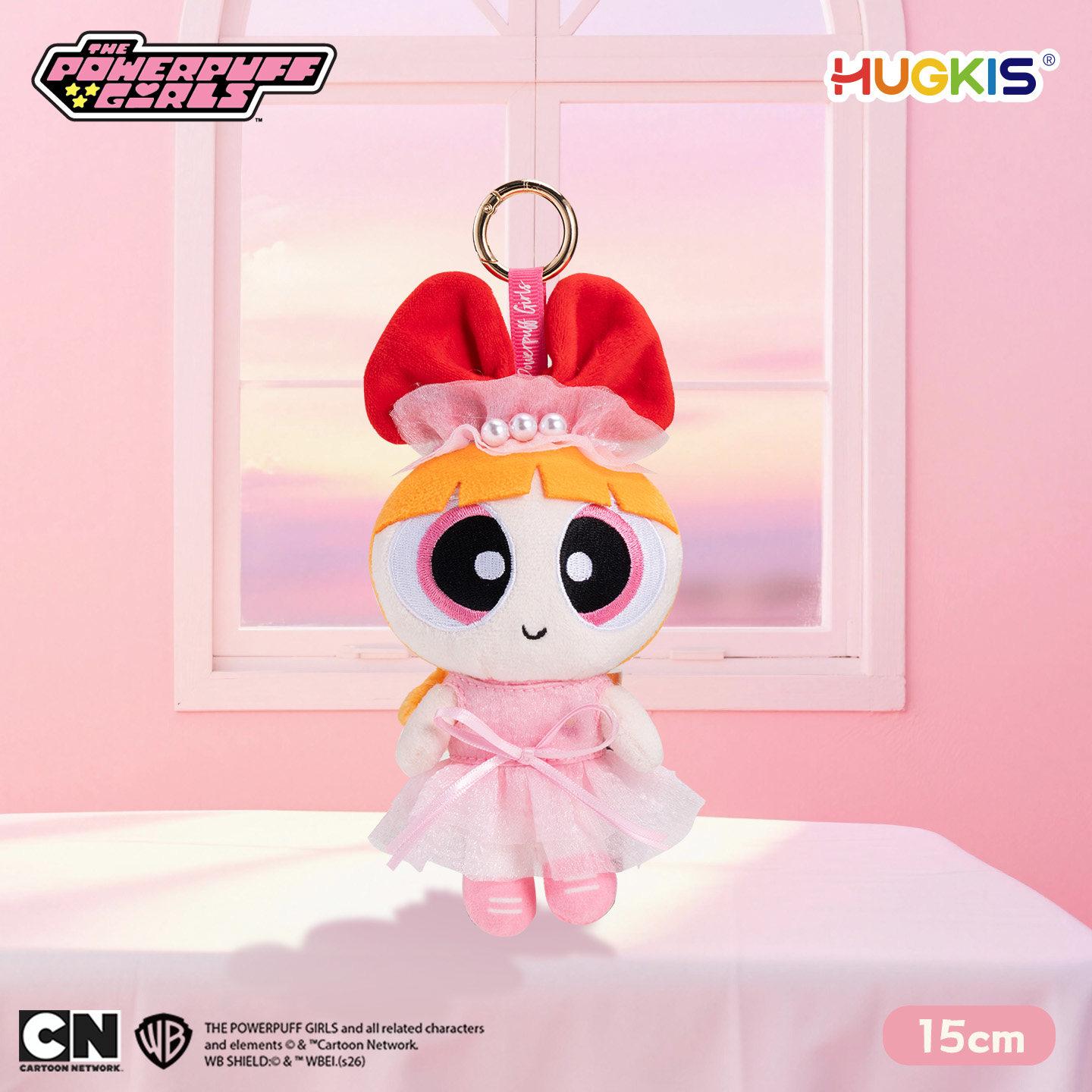Hugkis Powerpuff Girls Prom Editie Pluche Sleutelhanger—Leuk Cadeau Voor Meisjes Om Aan Hun Tassen Te Hangen 15cm