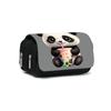 Panda Bambus Doppeltes Klapp-Federmäppchen für Jungen und Mädchen Bestes Geschenk 2D Flaches Cartoon-Federmäppchen Schultüte für Kinder