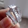 European-American Fashion Crystal Zirconia Three-Piece Ring Set