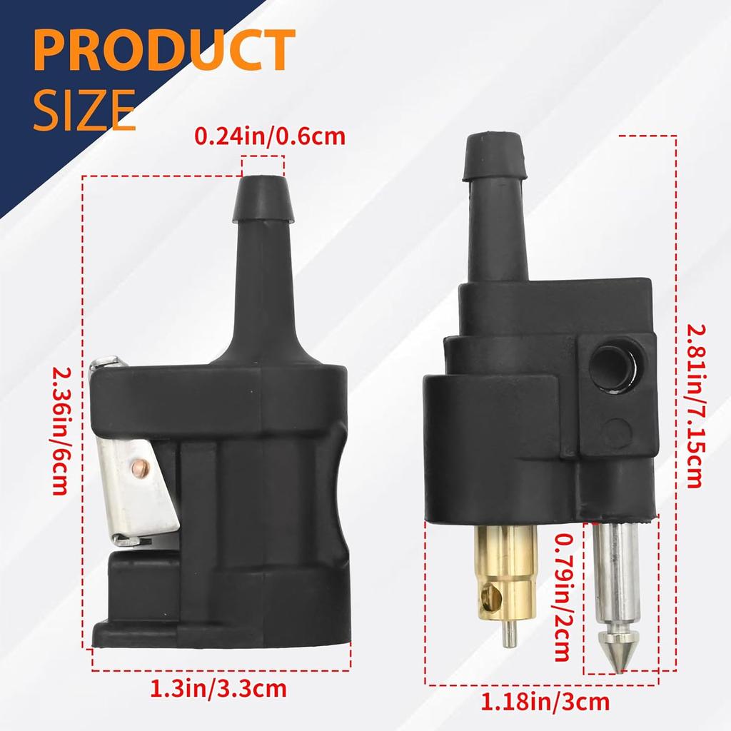 1/4 Inches 6Mm Barb Female Fuel Line Quick Connector + 1/4 Inches 6Mm Male Fuel Connector Replacement For Yamaha Outboard Motor