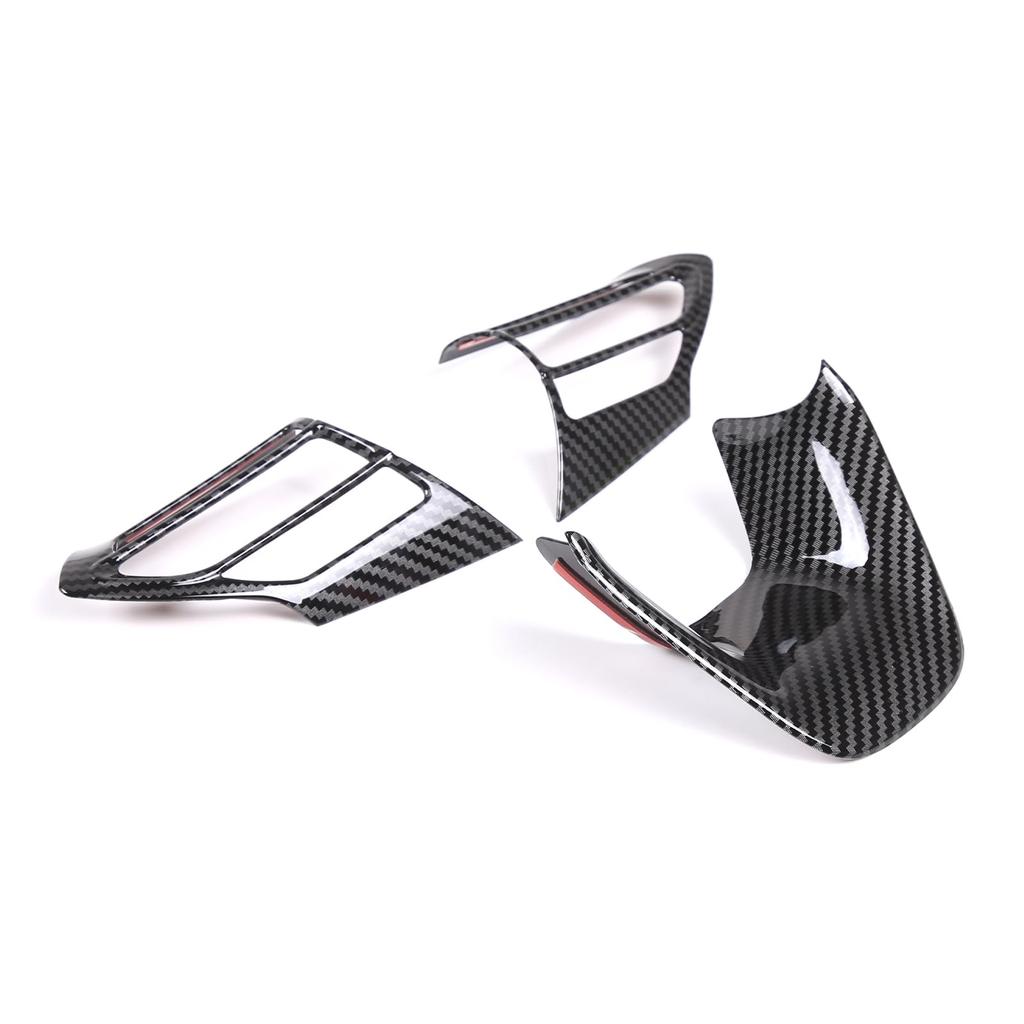 METYOUCAR Lenkrad-Tastenfeld-Abdeckung für Toyota Yaris Cross Innenraum-Lenkradschalter ABS Einfaches Custom Carbonfaser-Set Faser (10er-Serie