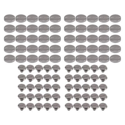 50 Sets 10mm Rivet Screw Zinc Alloy Flat Head Slotted Rivets and Screws for Leather Crafts Clothing Decoration Silver