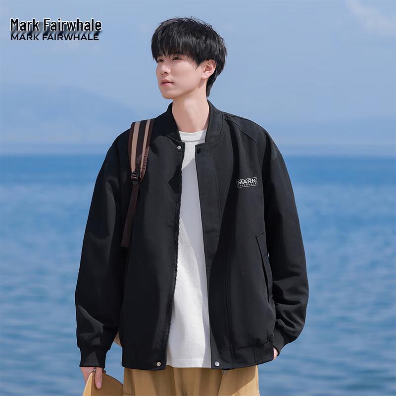 Mark Fairwhale Herren Amerikanisch Minimalistisch Einfarbig Lässige Jacke