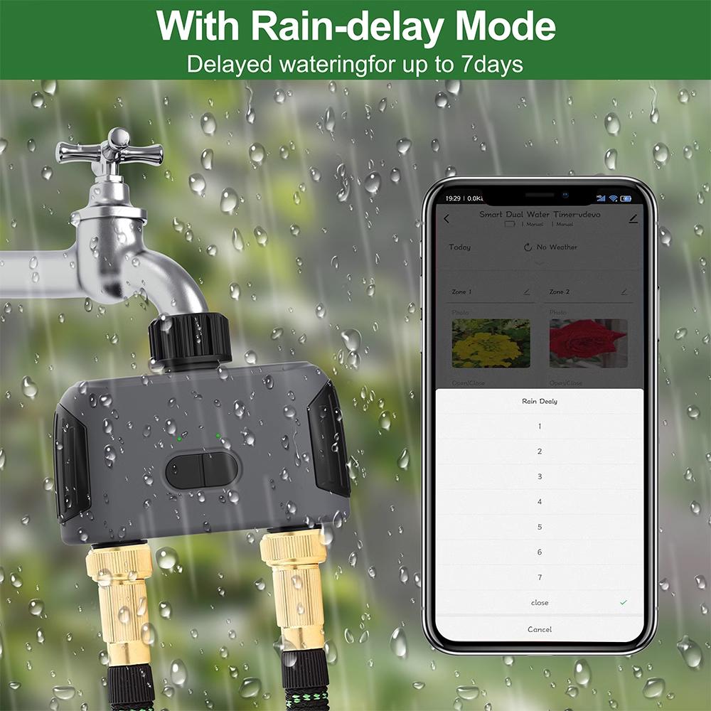 Tuya Bluetooth 2-Weg Intelligente Water Timers Automatische Bewatering Controller Slimme Tuinirrigatie Sprinklers WiFi Gateway