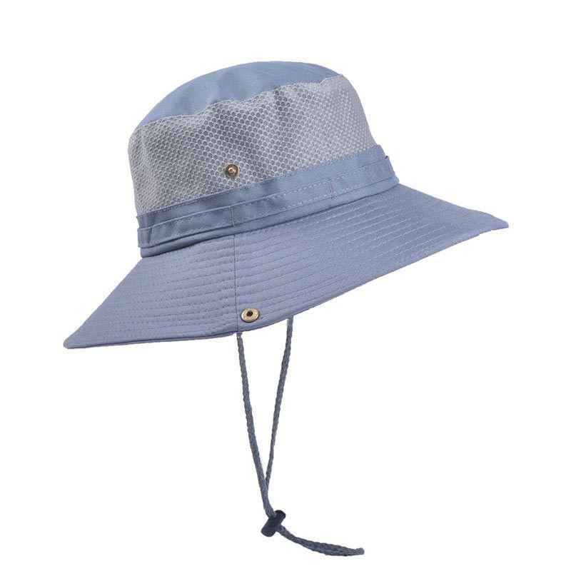 Fishing Outdoor Men Hiking Folding Solid Sun Protection Button Brim Hat Bucket