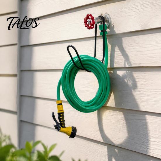 Outdoor Hose Organizer Outside Garden Hanger Rack, Heavy Duty Hanging Water Iron Bracket Holder, No Drill Hook for Yard