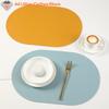 Tischset aus Leder, oval, ölbeständig, Tischset für Zuhause, Esszimmer, Küche, Tischset, Design, Esszimmer, wasserdicht, hitzebeständig, Heimdekoration