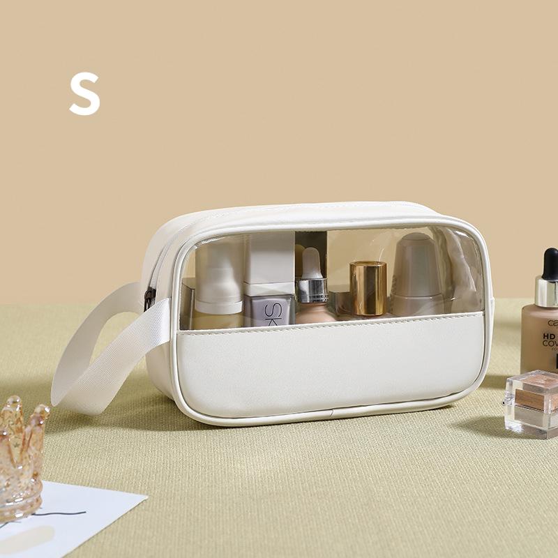 Women PU Cosmetic Storage Bag Portable Travel Wash Bag Fitness Large Capacity Cosmetic Organizer Waterproof Transparent PVC