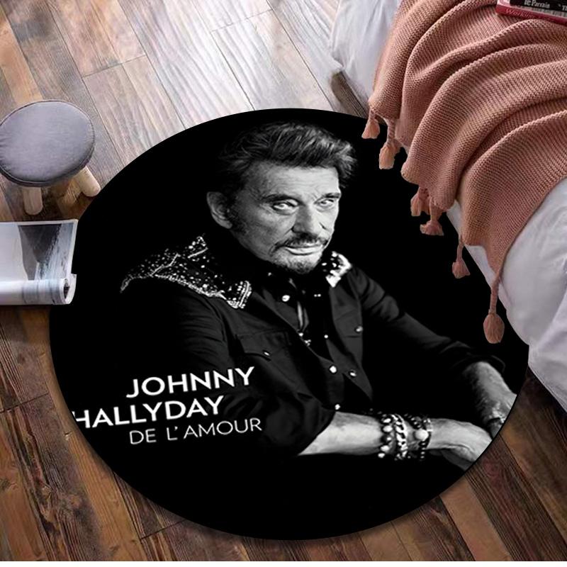 Johnny Hallyday Circular Rug - Office Decorative Carpet For Living Room Bedroom Door Mat Floor Rug Computer Chair Area Rug