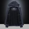 Spring and Autumn New Men's Outdoor Solid Color Elastic Jacket, Middle-aged Large Size Casual Hooded Jacket