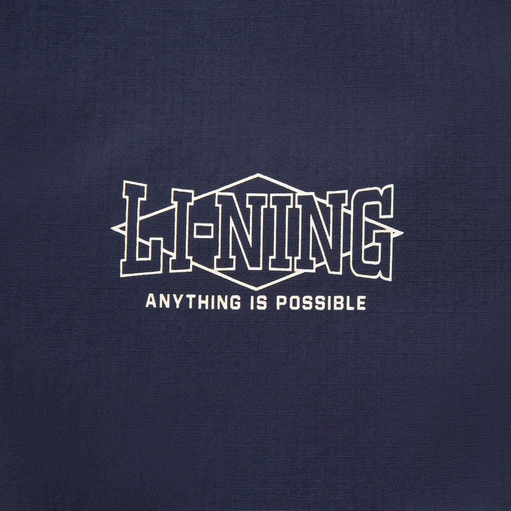 Li Ning Sports Lifestyle Series High Street American Vintage Cardigan Long Sleeve Windbreaker Loose Coat Unisex Outerwear Deep-Navy-Blue AFDV445-6