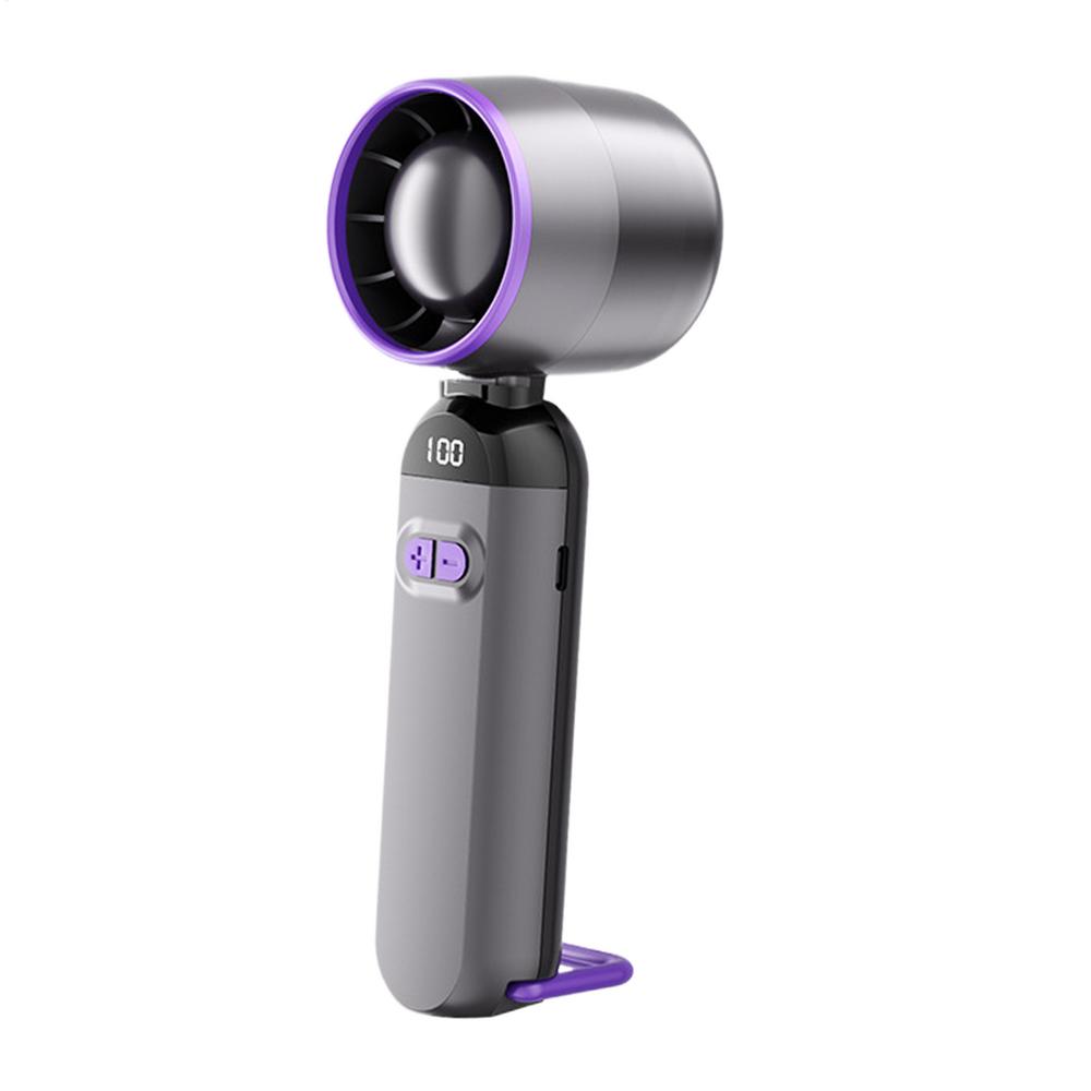 Strong Wind Handheld Fan Summer Bladeless Desk Fan Rechargeable Blower Quiet Cooling Gadget for Outdoor Travel Camping Beach