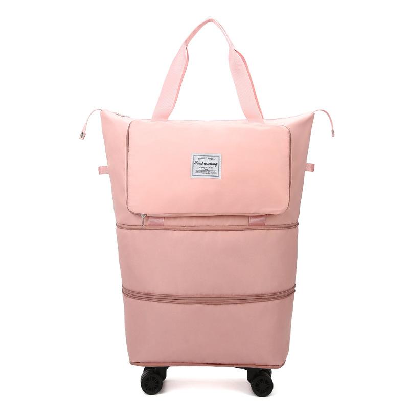 Extra Large Capacity Double-layer Extended Wheel Hand-heel Travel Bag Foldable Wet Dry Separation Gym Bag Cover Pull Rod