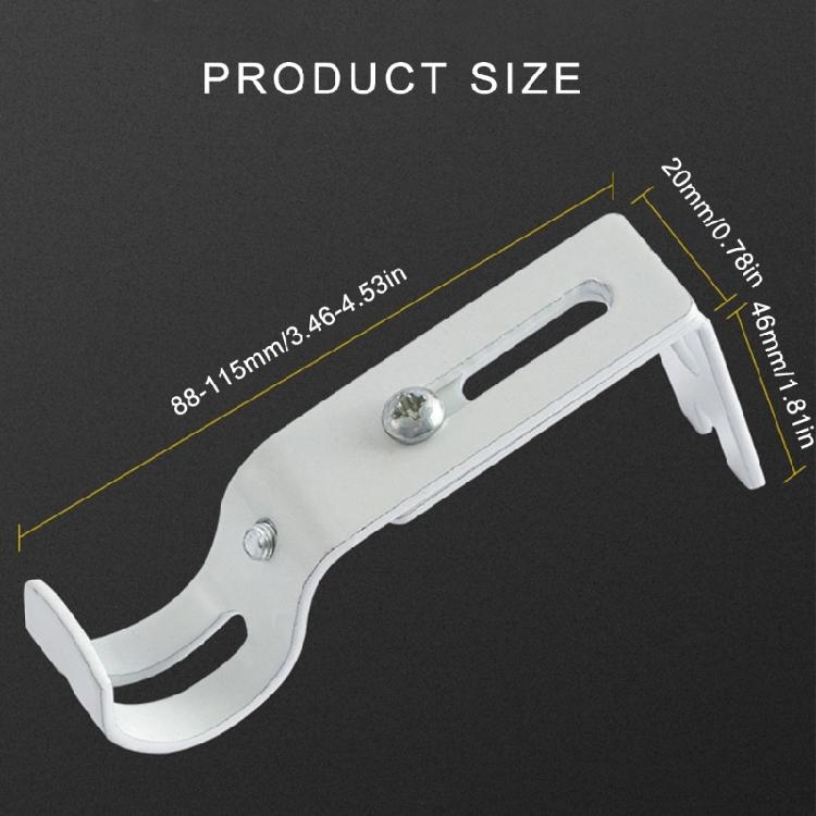 Curtain Rod Anchors, Adjustable Wall Mount Metal Brackets for Secure Drapery Hanging