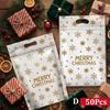 50Pcs Resealable Christmas Zip Lock Bags 50PCS Clear Christmas Plastic Sealing Bags with Handles for Xmas Holiday Party Candy