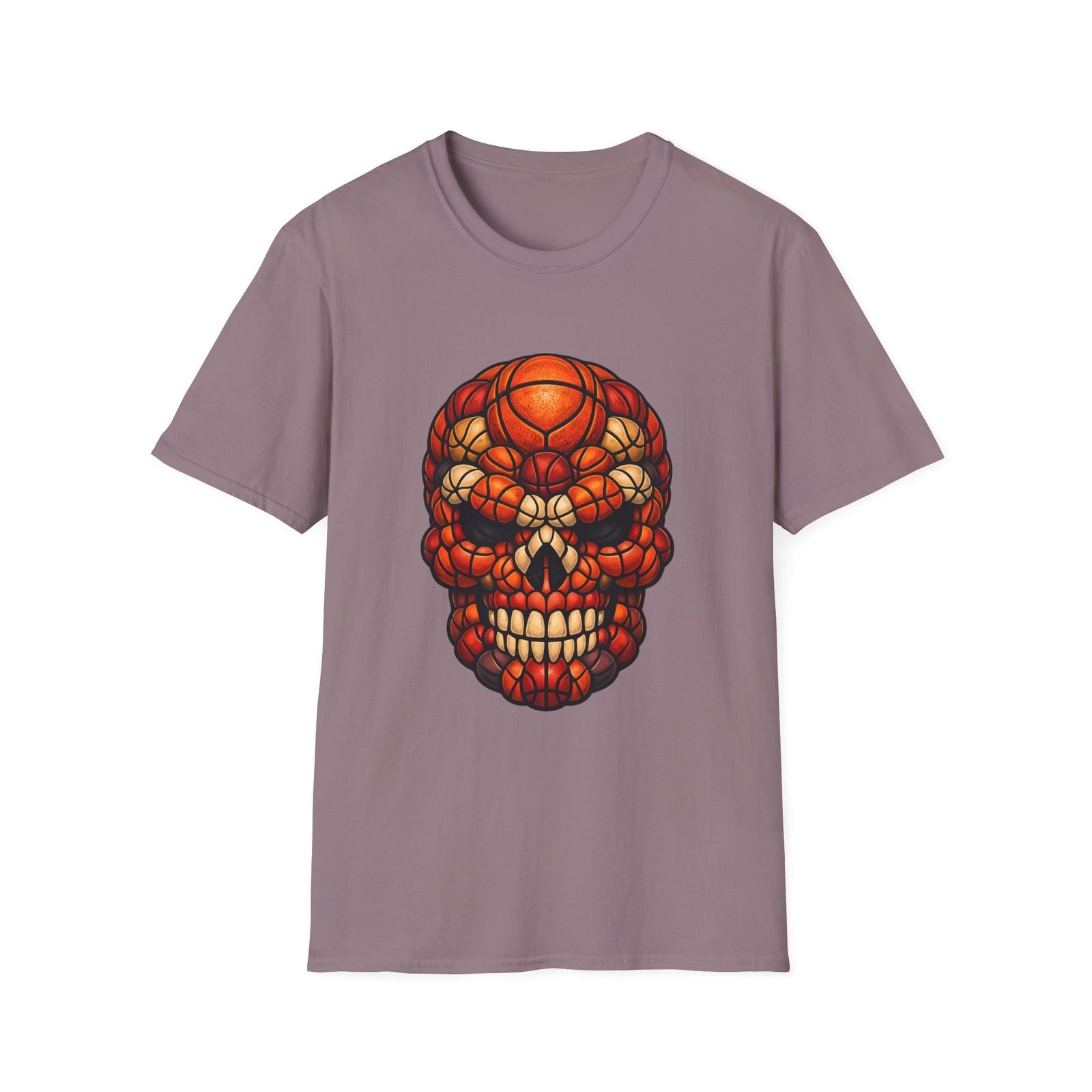 Basketball Skull Emblem Gritty Street Urban Sports Unisex Softstyle T-Shirt S разноцветный
