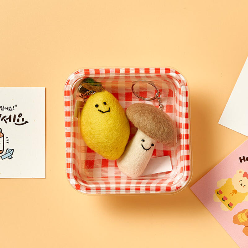 Fair Trade Lemon Mushroom Vegetable Keychain + Message Card + Checkbox