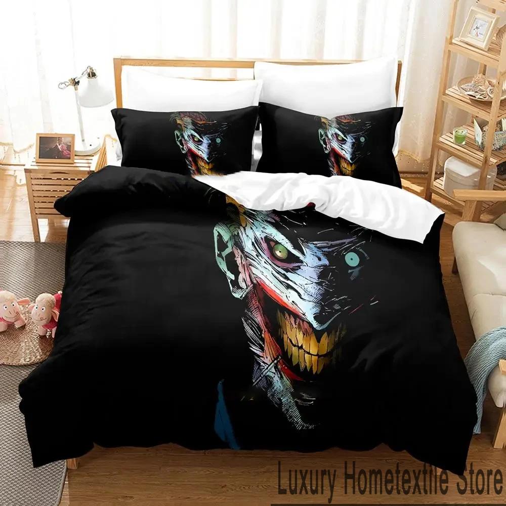 2D Print Joker Bedding Set Boys Girls Twin Queen King Size Duvet Cover Pillowcase Bed Boys Adult Home Textileextile