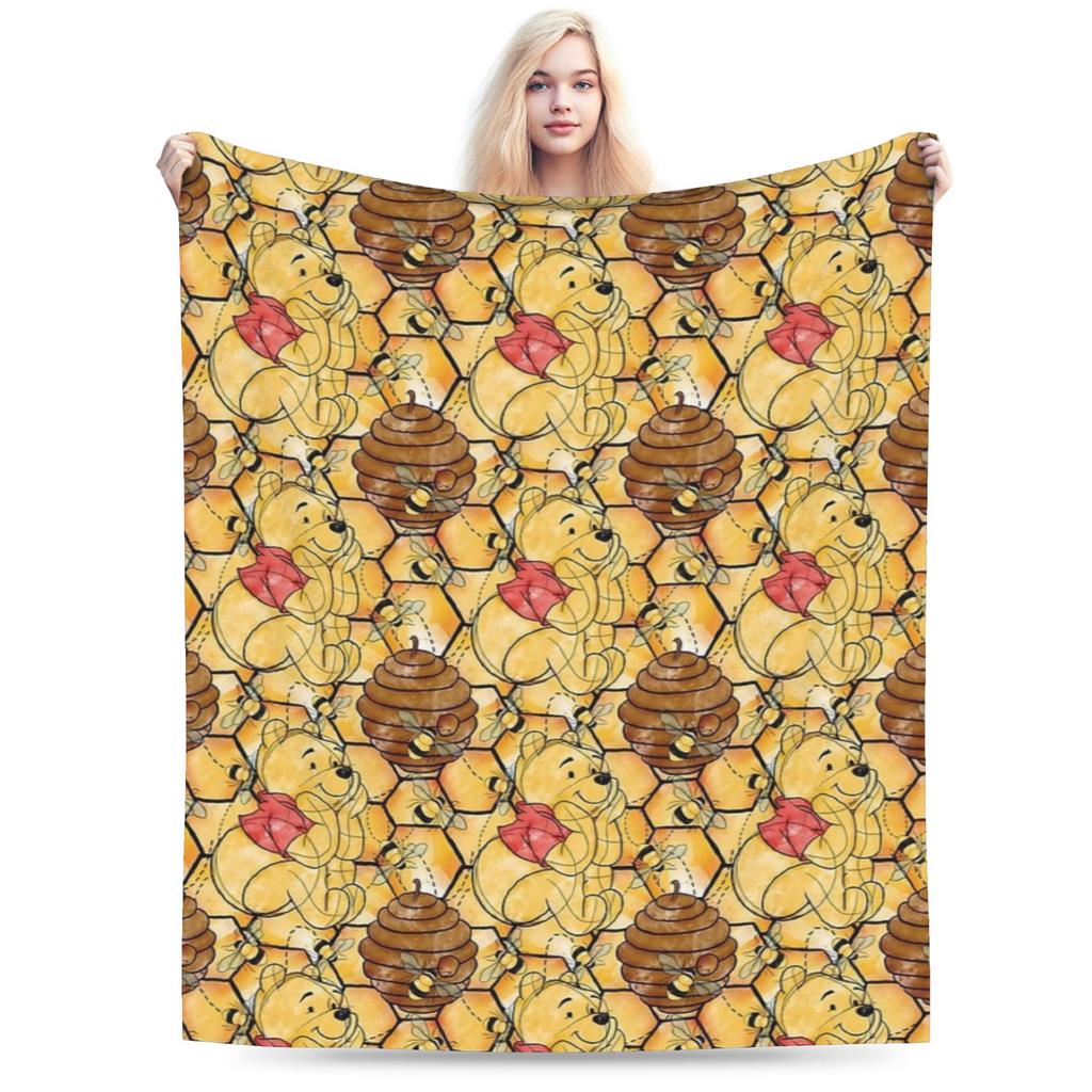 Cute Kawaii Blankets Winnie The Pooh Fuzzy Throw Blanket Bedding Couch Personalised Soft Warm Bedspreads