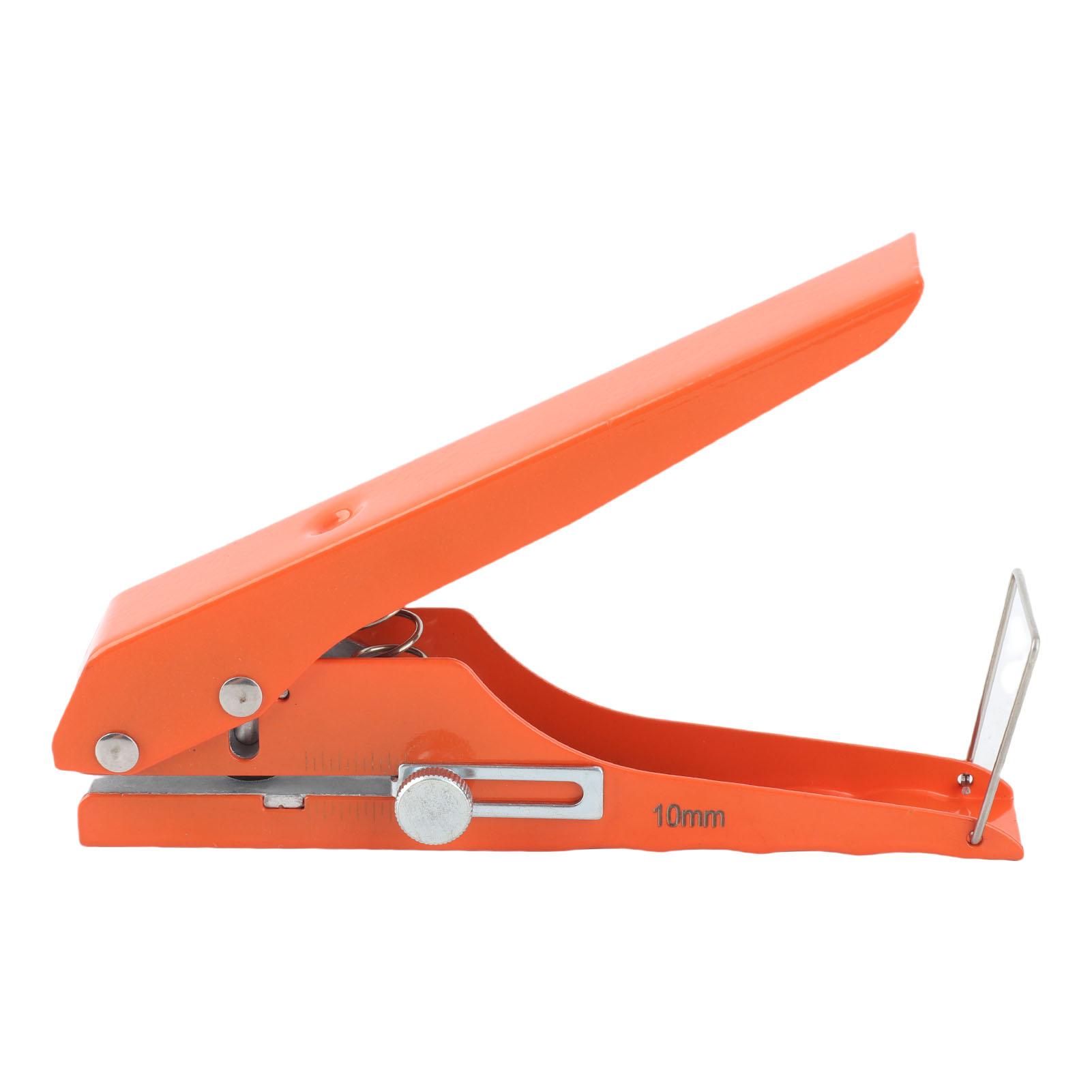 

Single Hole Punch Heavy Duty Handheld Edge Banding Punching Pliers Tool for PVC Cards 10mm Flat Oblique Opening