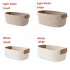 Woven Cotton Rope Desk Storage Basket Foldable Key Container Household Organizer Space Saving Living Room Bedroom Supplies