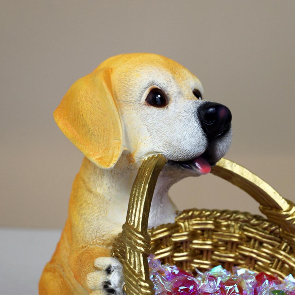 Cre Figurines Dog Storage Statue, Resin Entrance Animal Figurine Container for Entryway Tabletop, ,