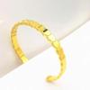 Women's Gold Plated Dragon Scale Sequin Bracelet - Stylish Open Bangle Jewelry