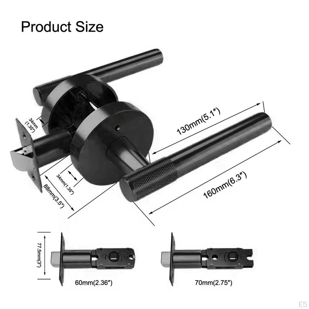 Türgriff für Innentüren mit Schloss, Rändelung, Rund, Schlüssellose Systeme,