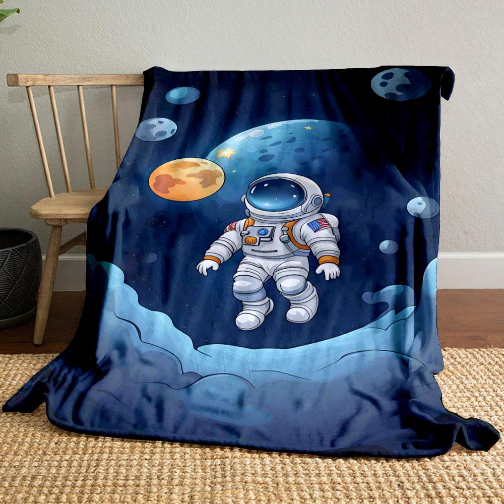 Astronaut Floating In Space Scene Print Blanket Soft and Cozy Perfect for the Living Room Bed Sofa or a Nap,gift