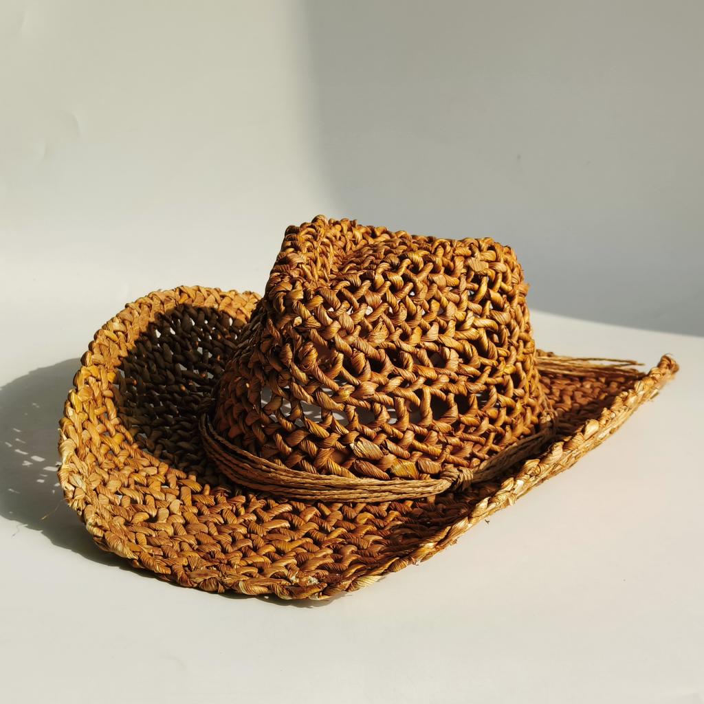 Light Color Cowgirl Hats For Women Straw Cowboy Hat Western Beach Straw Sun Hat With Shapeable Brim For Coastal Cowgirl Men Hats