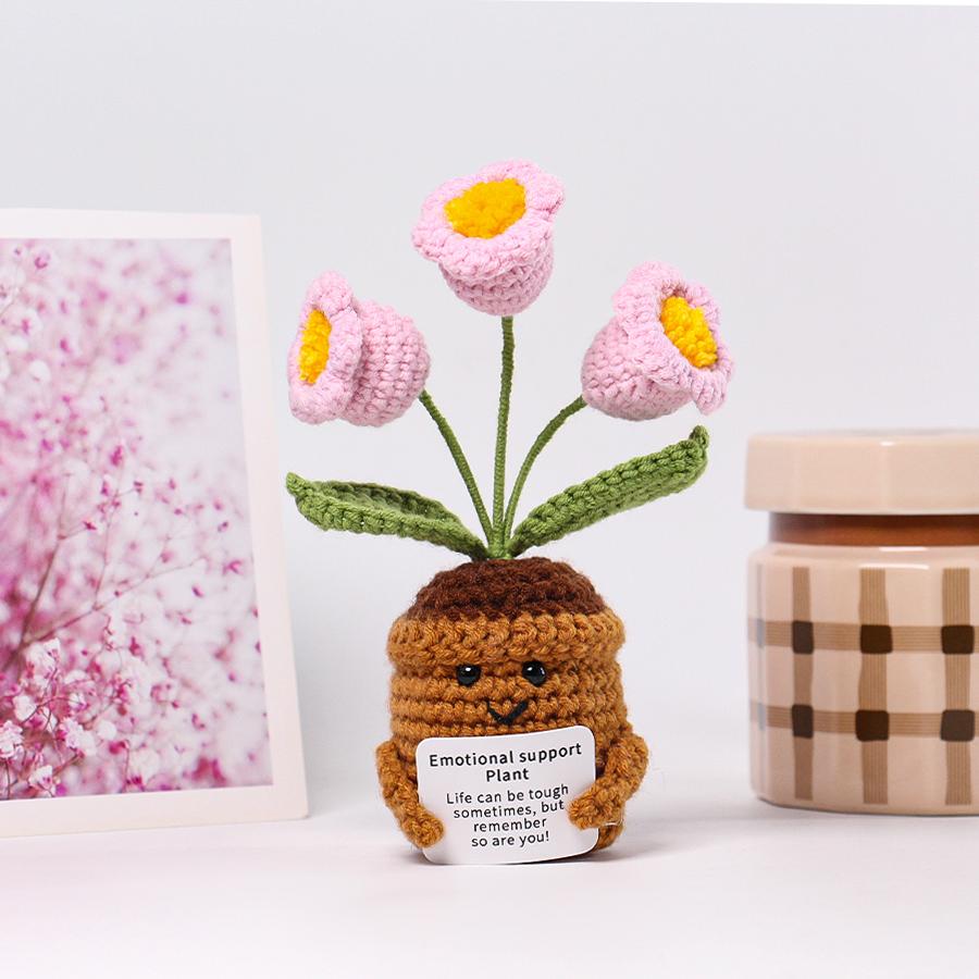 33 Styles Crochet potted tabletop Words of encouragement forget-me-not crochet orange convolia heart-warming ornament