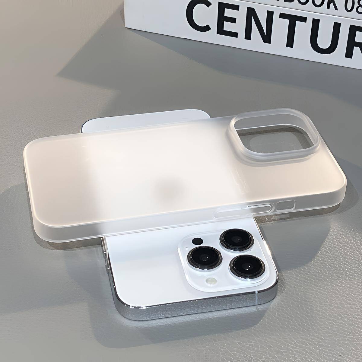 

Ультратонкий матовый жесткий ПК полупрозрачный прозрачный чехол для телефона iPhone 16 Pro 15 14 Plus 13 12 Pro Max ударопрочный тонкий кожаный чехол на заднюю панель For iPhone 13&PC